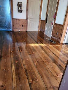 Refinish 90 Year Old Pine Flooring in Highland MI